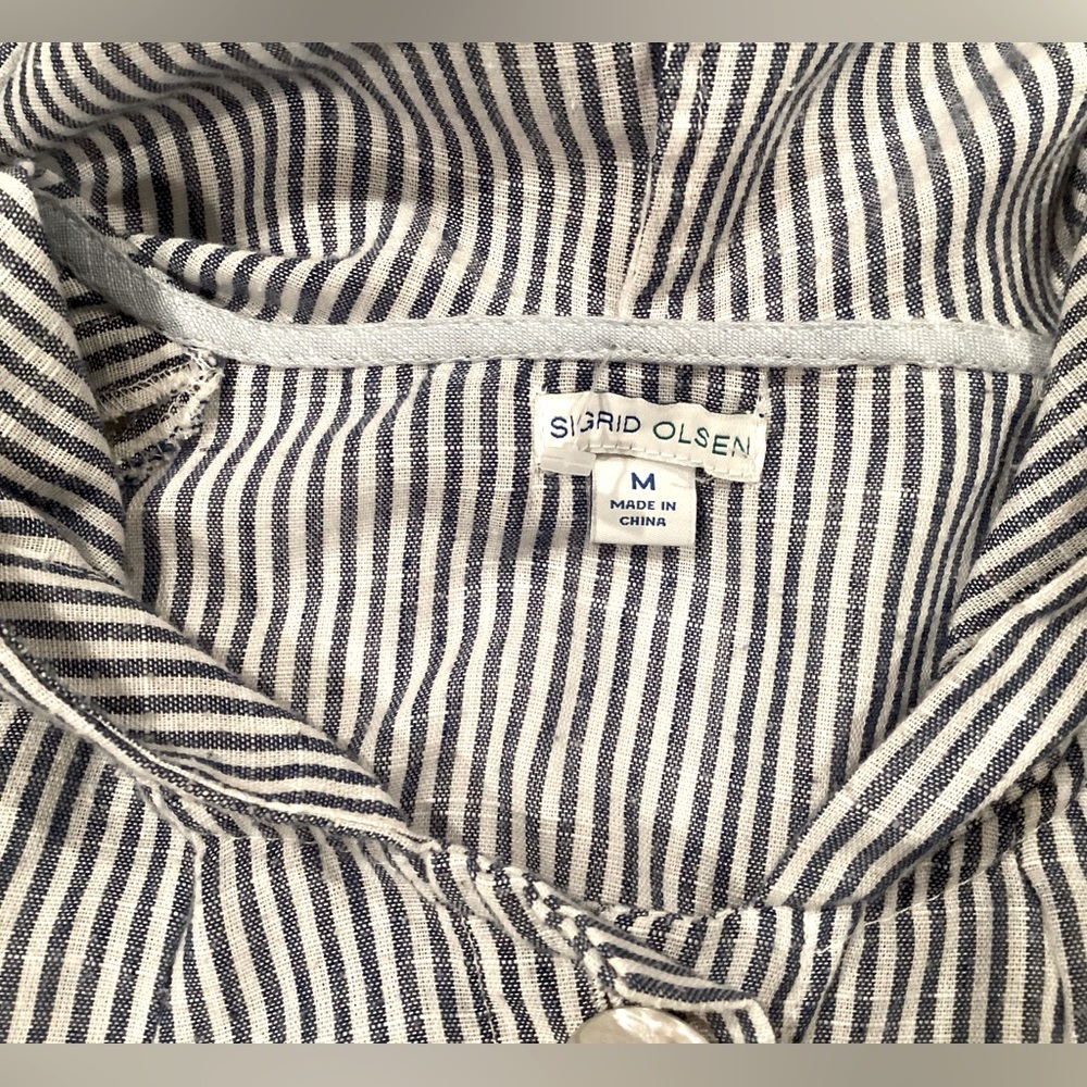 Sigrid Olsen Gray Striped Utility Jacket - Picture 5 of 11